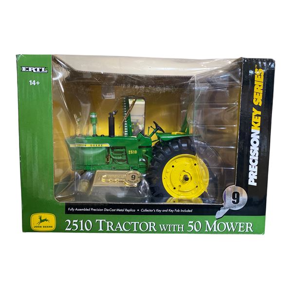 John Deere 2510 Tractor w/50 Mower 9 Precision Key Series 1/16 Scale In Original Box