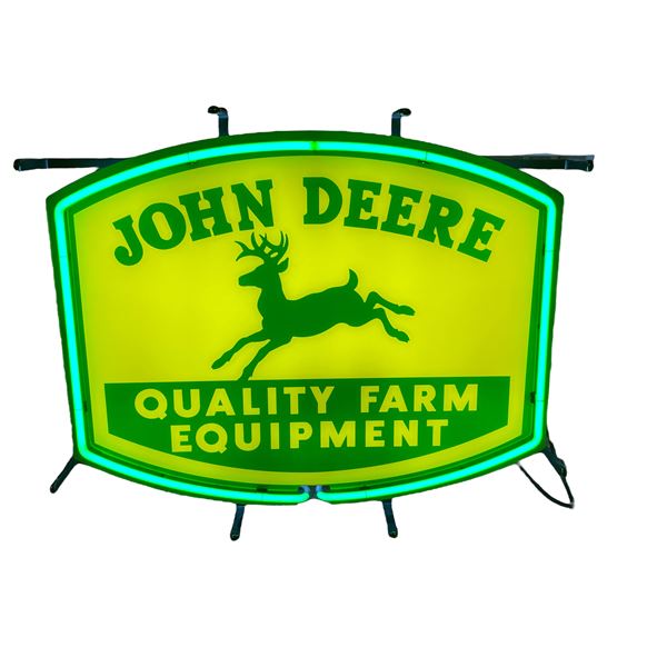 John Deere Quality Farm Equipment Neon Sign (Tested - Working) In Original Box