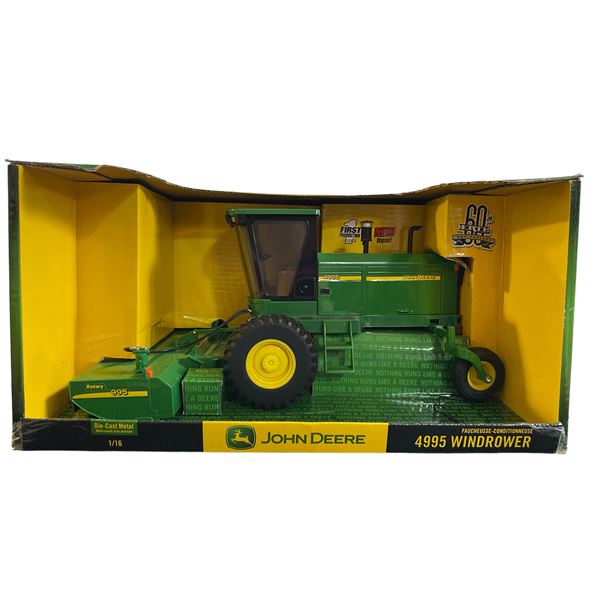 John Deere 4995 Windrower Die-Cast Metal Self Propelled Windrower 1/16 Scale In Original Box