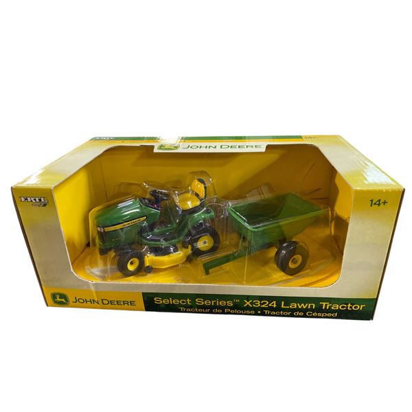 John Deere Select Series X324 Lawn Tractor Diecast Metal 1/16 Scale In Original Box