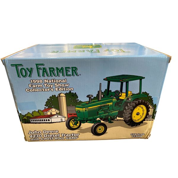 Toy Farmer John Deere 4230 Diesel Tractor w/4 Post Roll Guard 1/16 Scale 1988 National Farm Show In