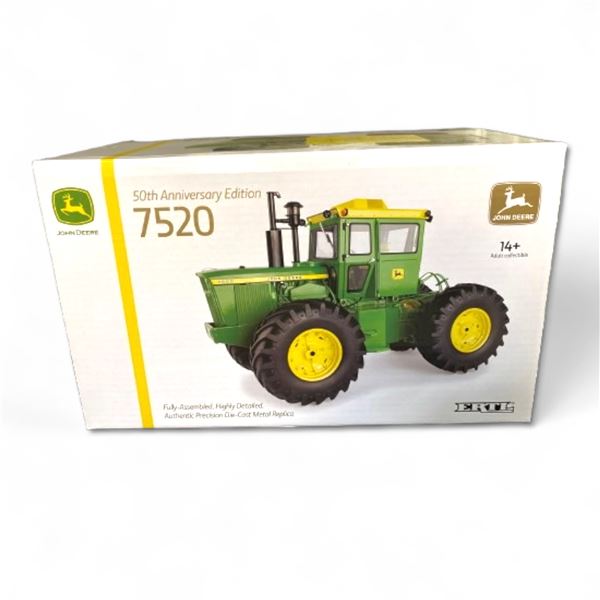 John Deere 50th Anniversary Edition 7520 1/16 Die Cast Metal Replica In Original Box