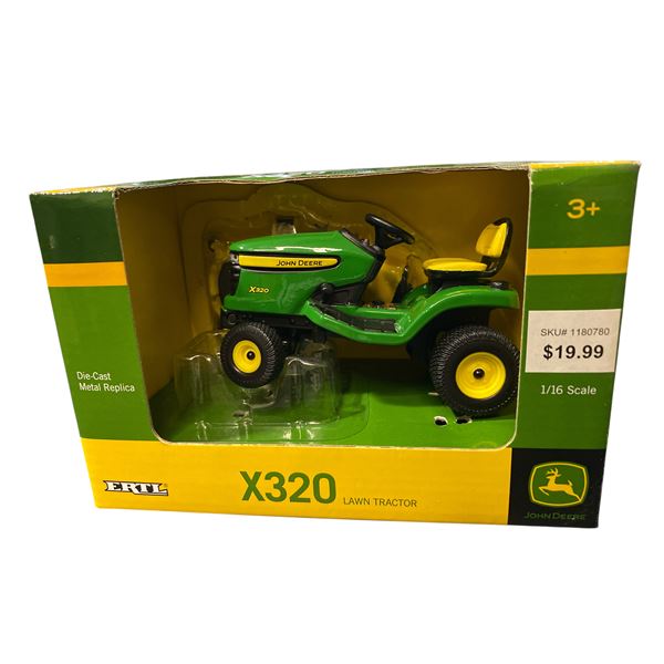 John Deere X320 Lawn Tractor Diecast 1/16 Scale In Original Box