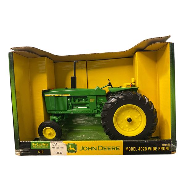 John Deere Model 4020 Wide Front Tractor Die Cast Metal 15729 In Original Box