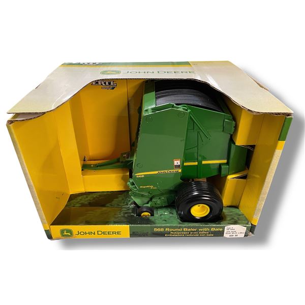 John Deere 568 Round Baler with Bale - Ertl Britains #15949 - 1:16 Scale Diecast in Original Box