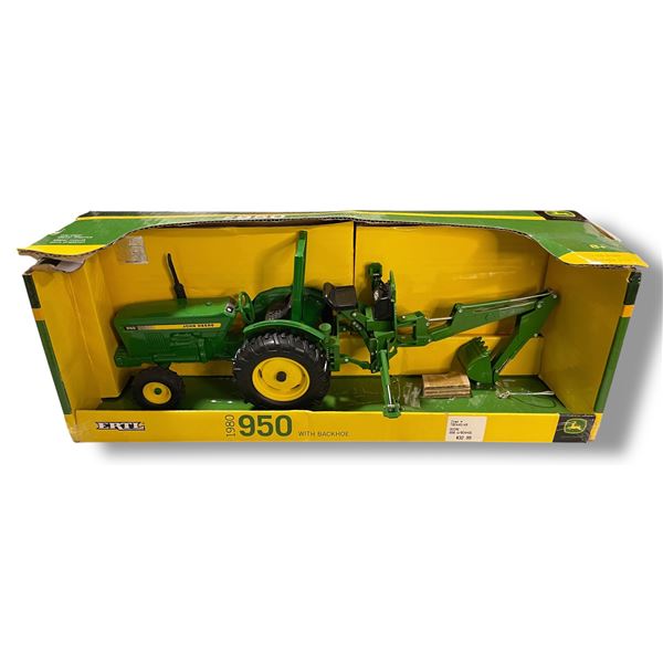 John Deere 1980 950 With Backhoe - Ertl  #4519 - 1:16 Scale Diecast in Original Box