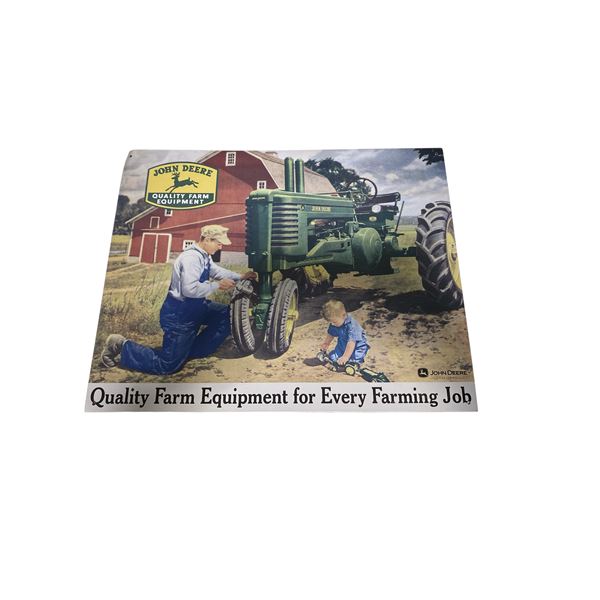 John Deere Metal Advertising Sign - 16" x 13""