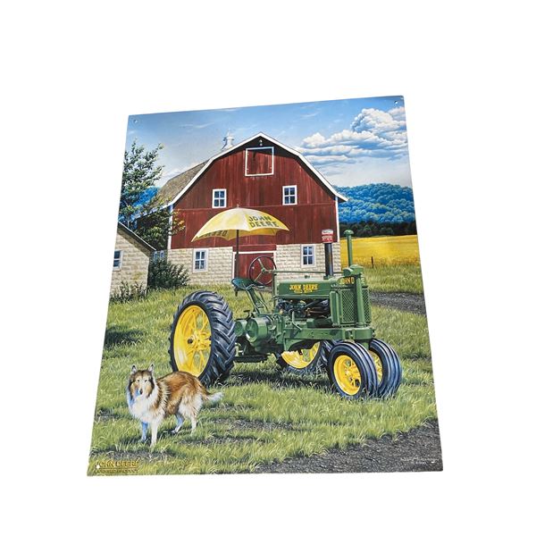 John Deere Metal Advertising Sign - 16" x 12""