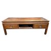 Image 1 : Asian Design Rosewood Coffee Table with 2 Drawers & Glass Top - 20" x 52" x 18" tall