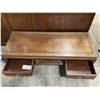 Image 2 : Asian Design Rosewood Coffee Table with 2 Drawers & Glass Top - 20" x 52" x 18" tall