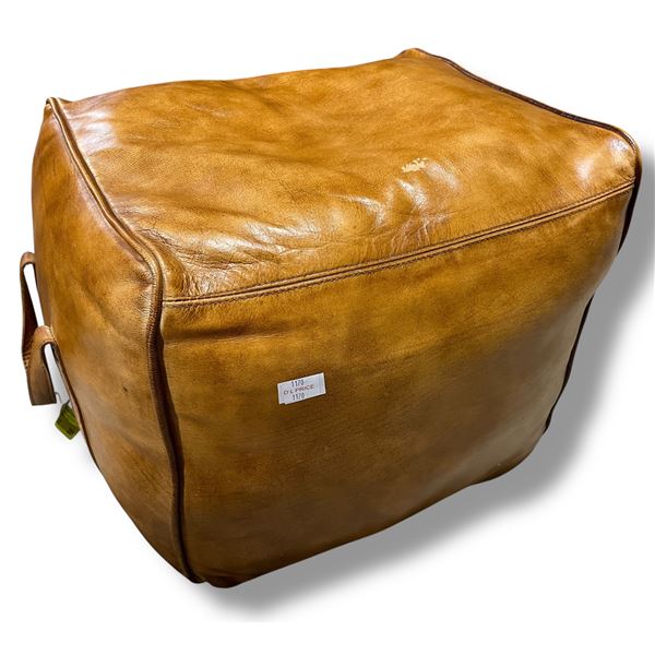 Leather Ottoman Pouf