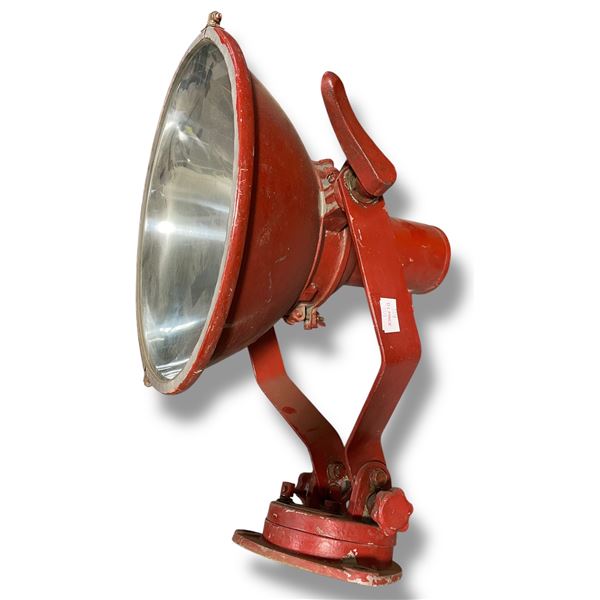 Large Industrial Red Metal Spotlight