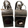 Image 2 : Pair of Antique Brass-Trimmed Lanterns