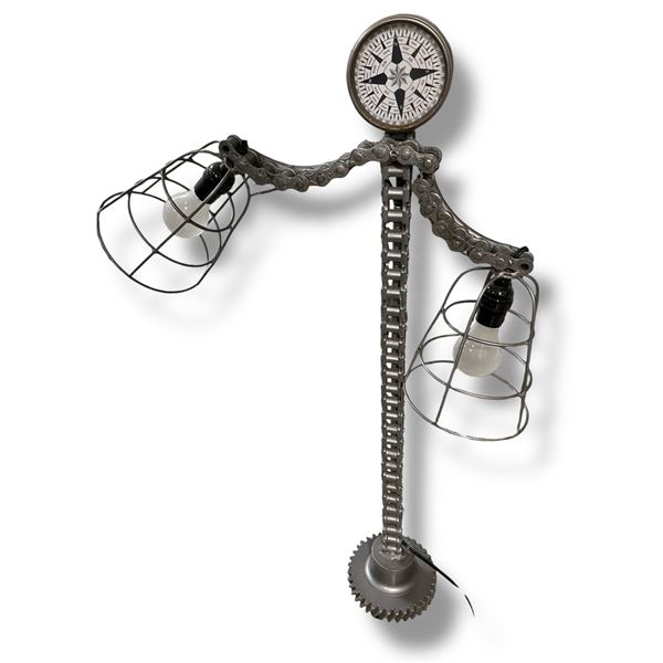 Industrial Robot-Style Lamp with Gear Base