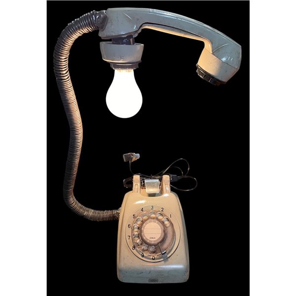 Rotary Telephone Lamp (White)
