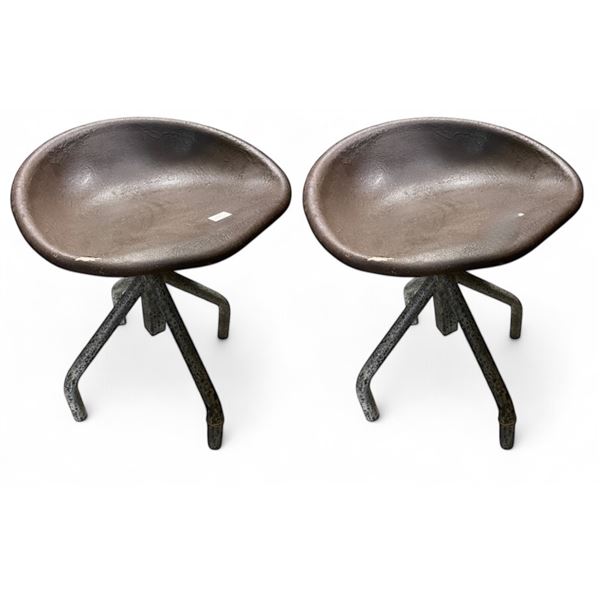 Pair of Industrial Tractor Seat Stools