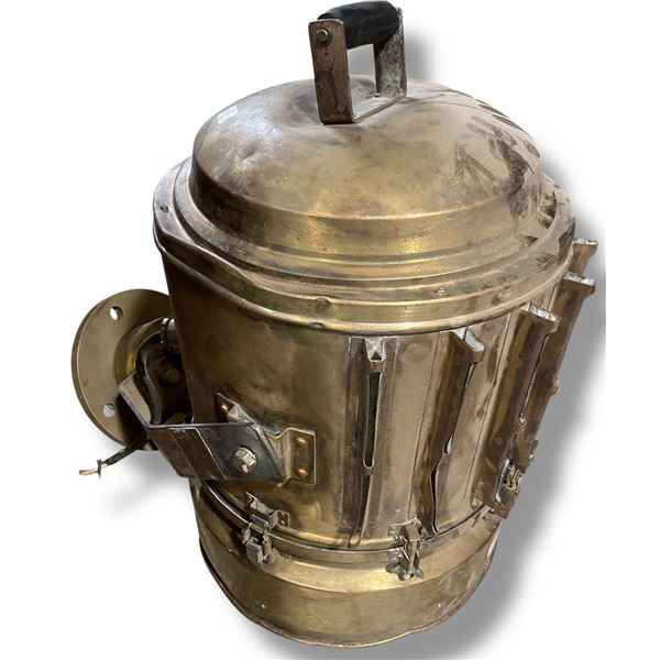 Large Brass Industrial Spotlight