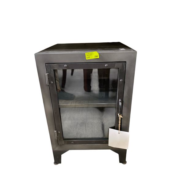 Black Metal & Glass Cabinet (15 1/2 x 15 1/2 x 23 1/2")