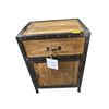 Image 1 : Mango Wood & Iron Bedside Cabinet (20 x 15 x 28")