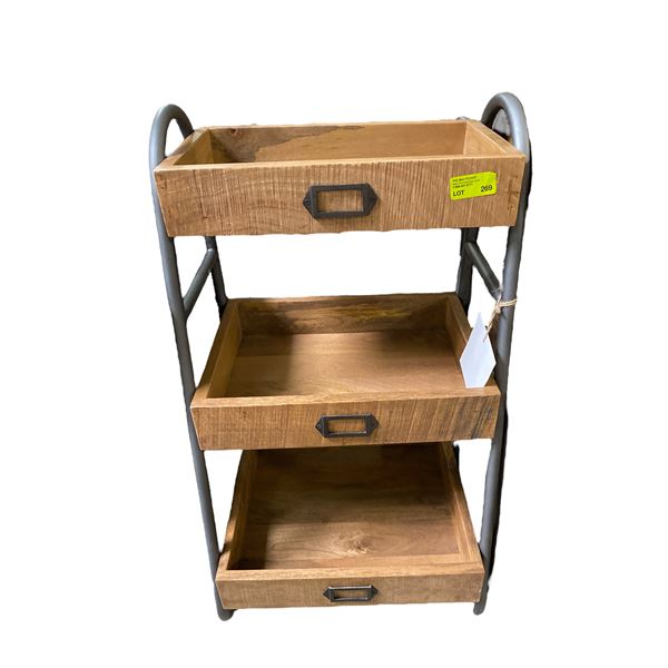 Mango Wood & Iron Side Stand (17 1/2 x 13 1/2x 32")