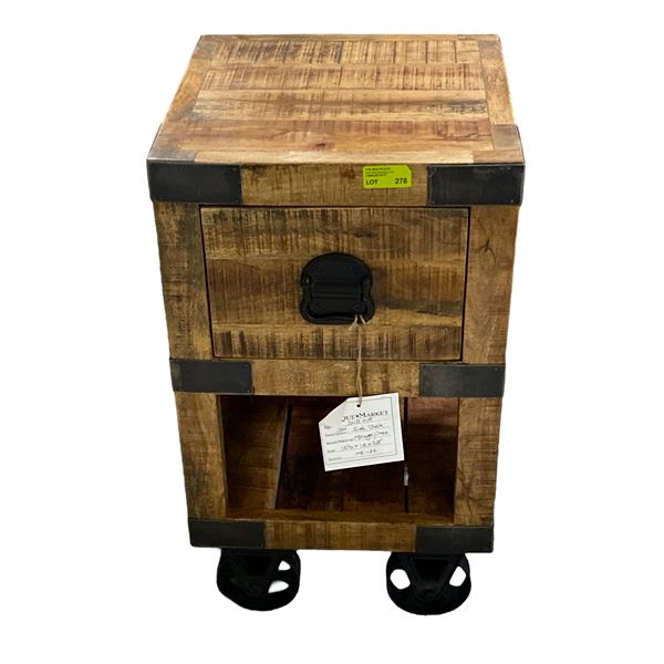 Mango/Iron Side Table (15 1/2 x 16 x 28")