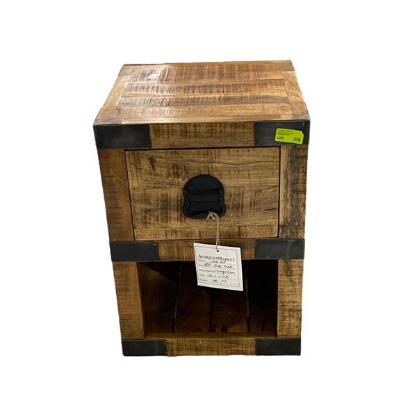 Mango/Iron Side Table (15 1/2 x 16 x 28 )