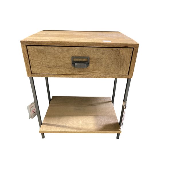 Mango/Iron Side Table (20 x 14 x 24")