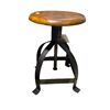 Image 1 : Mango Wood & Iron Adjustable Stool (13 x 13 x 19.75"