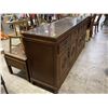 Image 3 : Carved Rosewood Asian Design Sideboard - 19 x 72 x 34" tall - Glass top