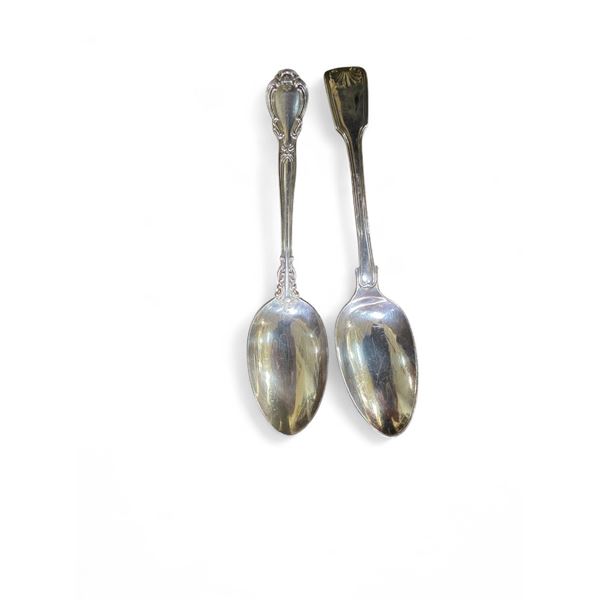 2 Vintage Sterling Silver Serving Spoons - Total Weight 178 grams