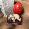 Image 3 : Hand Carved Cinnabar Egg and 3 Asian Miniatures