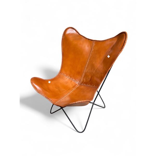 Leather Butterfly Chair with Metal Frame