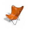 Image 1 : Leather Butterfly Chair with Metal Frame