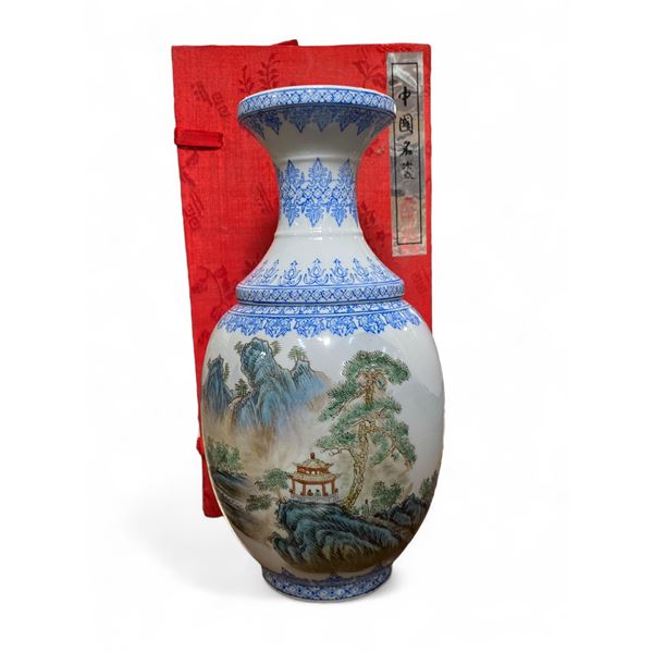 Asian Porcelain 2 Piece 10" Lamp with Box - No Bulb or Wiring