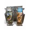 Image 1 : 2 Glass Vases with Peacock & Dragon Inner Paintings - each measures 7" x 3" x 3"