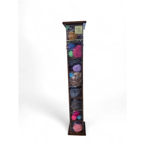 Storage Tower Full of Yarn Balls - 7" x 7" x 55" tall