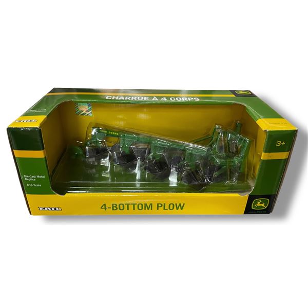 John Deere 4-Bottom Plow Diecast Metal 1/16 Scale #45529 In Original Box