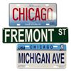 Image 1 : Group of License Plates - Michigan, Illinois & Fremont St