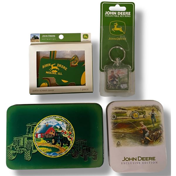 John Deere Collectible Set w/ Patio Screen Saver, Keychain, Decorative Tins (Exclusive Edition)