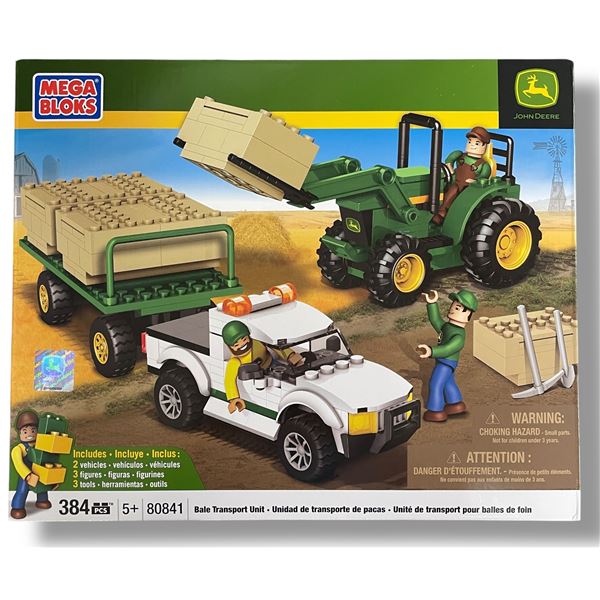 Mega Bloks John Deere Farm Transport Unit (Tractor, Trailer & Truck - 384 pcs)