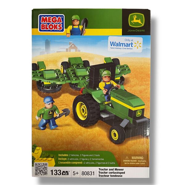 Mega Bloks John Deere Tractor & Mower Set 133 pcs