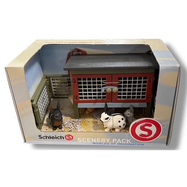 Schleich Scenery Pack with Rabbit Hutch & Rabbits, Boxed Set