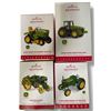 Image 1 : 4 Hallmark Keepsake John Deere Ornaments (318 Garden Tractor, 8345R, Model GP, Waterloo Boy)