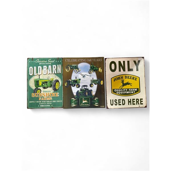 Group of 3 Various John Deere Signs