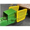 Image 3 : John Deere Baler Diecast Metal with Brown Wooden-Style Wagon - Vintage Farm Toy Set