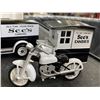 Image 2 : 3 See's Candies Diecast Delivery Truck, Motorcycle & Wagon 3 Piece Set