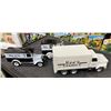 Image 8 : 3 See's Candies Diecast Delivery Truck, Motorcycle & Wagon 3 Piece Set