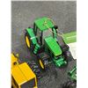 Image 3 : Set of 3 John Deere Diecast Tractors with Implements - Farm Toy Collectibles