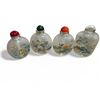 Image 1 : 4 Hand Painted Glass Perfume Bottles - 3" Tall