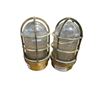 Image 1 : Pair of Vintage Brass Bulkhead Lights - Glass is intact
